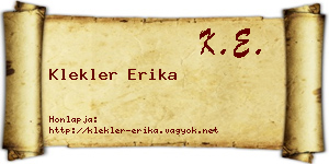 Klekler Erika névjegykártya