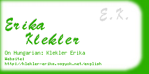 erika klekler business card